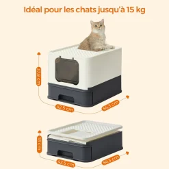 Sale SONGMICS Étagère murale pour chat avec tapis en tissu Marron Avoine + Marron Café