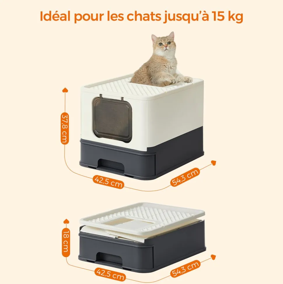 Sale SONGMICS Étagère murale pour chat avec tapis en tissu Marron Avoine + Marron Café