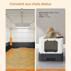Sale SONGMICS Étagère murale pour chat avec tapis en tissu Marron Avoine + Marron Café