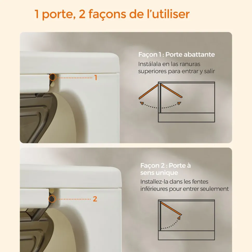 Sale SONGMICS Étagère murale pour chat avec tapis en tissu Marron Avoine + Marron Café