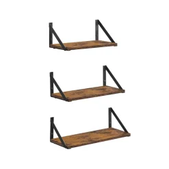 Fashion SONGMICS Étagère murale rond Noir