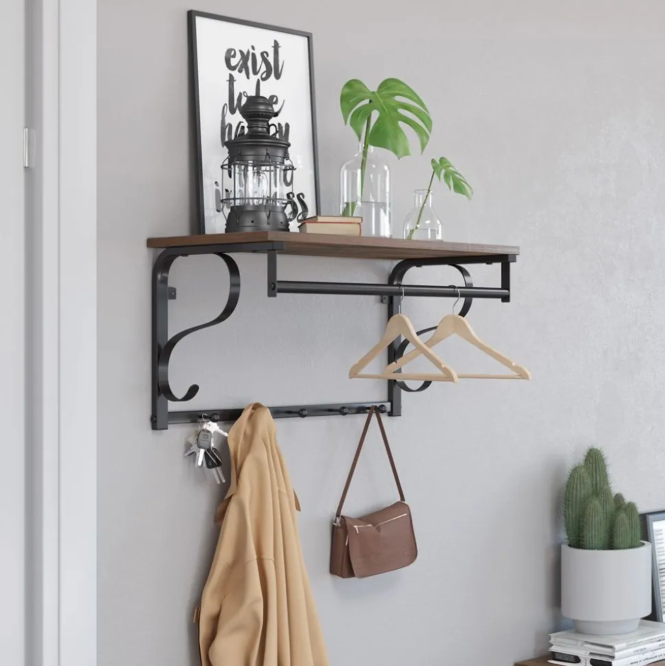 Sale SONGMICS Étagère portemanteau murale