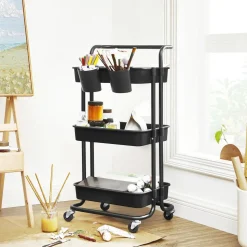 Shop SONGMICS Étagère rangement 3 niveaux noir