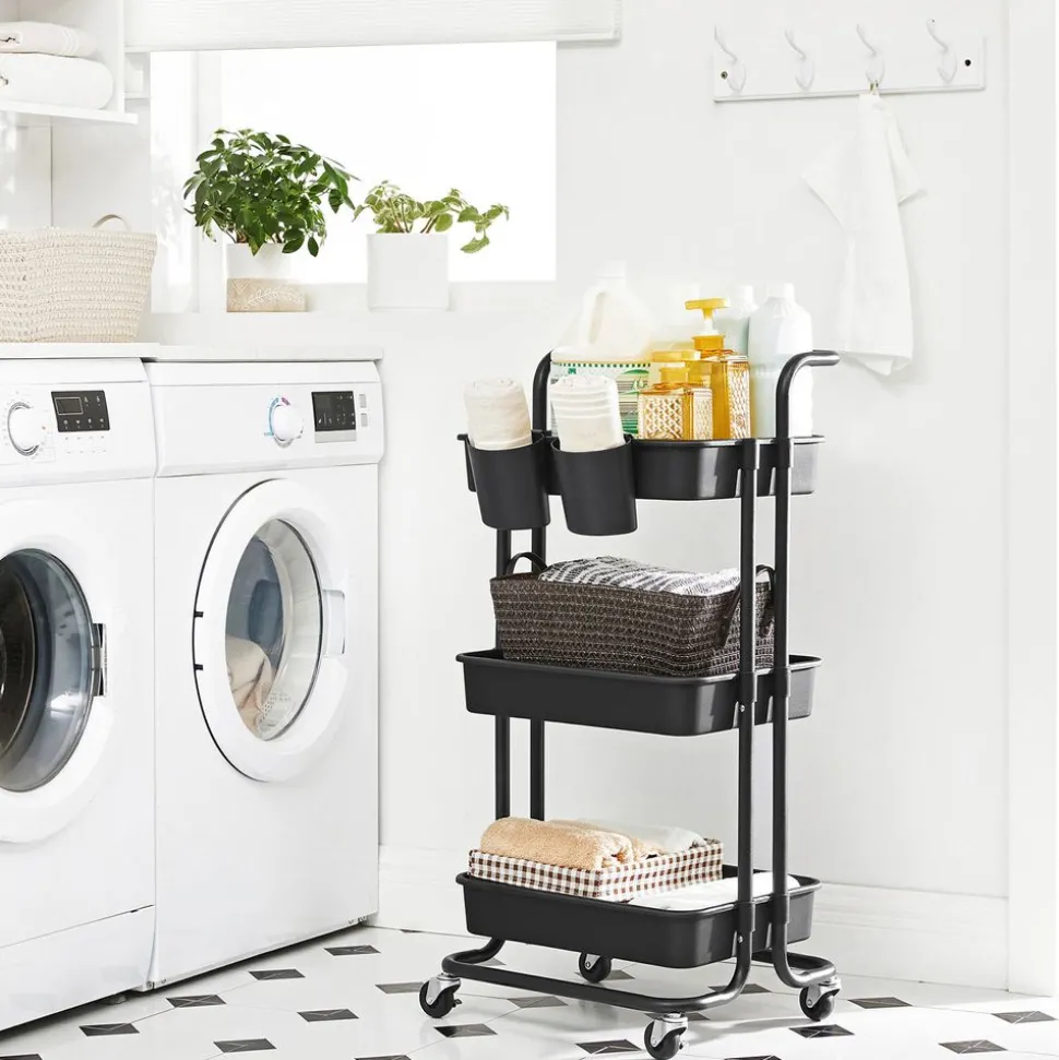 Shop SONGMICS Étagère rangement 3 niveaux noir