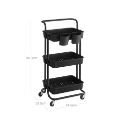 Shop SONGMICS Étagère rangement 3 niveaux noir