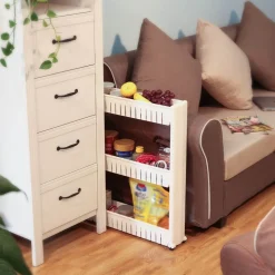 Best SONGMICS Étagère rangement fine 3 niveaux Blanc