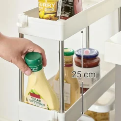 Sale SONGMICS Étagère roulettes 3 niveaux blanc