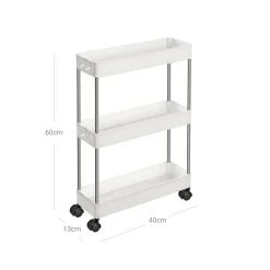 Sale SONGMICS Étagère roulettes 3 niveaux blanc