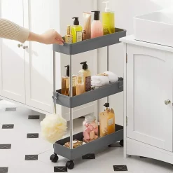 Sale SONGMICS Étagère roulettes 3 niveaux blanc