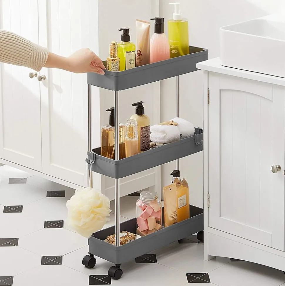 Sale SONGMICS Étagère roulettes 3 niveaux blanc