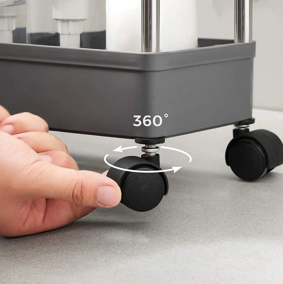 Discount SONGMICS Étagère roulettes 4 niveaux gris