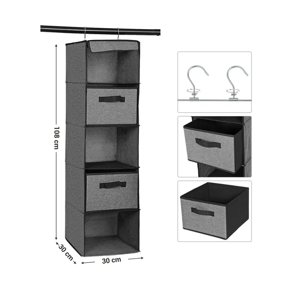 Sale SONGMICS Étagère suspendue Gris
