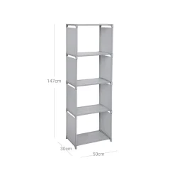 Cheap SONGMICS Étagère tissu 4 niveaux Gris