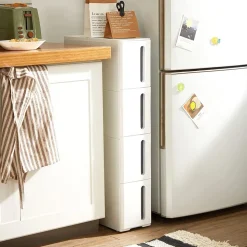 New SONGMICS Étagère étroite Blanc