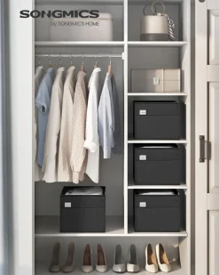 Shop SONGMICS Étagère WC 2 portes Noir