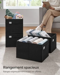 Shop SONGMICS Étagère WC 2 portes Noir