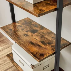 Hot SONGMICS Étagère WC façon grange Brun Vintage Noir