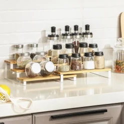 Discount SONGMICS Étagères à épices Boisé et Blanc