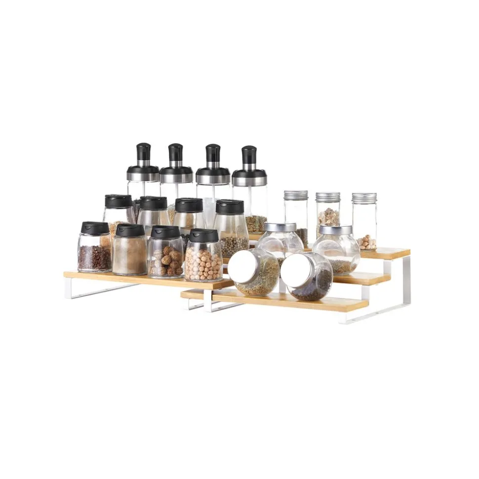 Discount SONGMICS Étagères à épices Boisé et Blanc