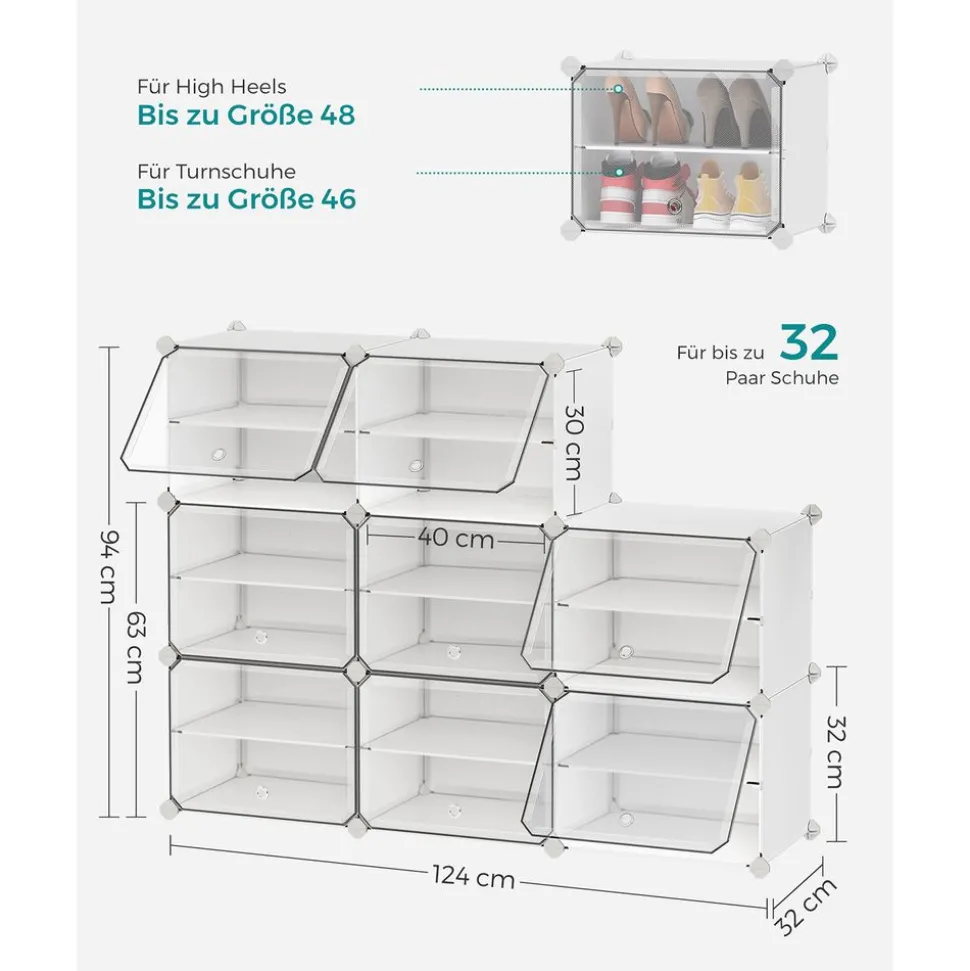Cheap SONGMICS Étagères chaussures 8 niveaux Noir