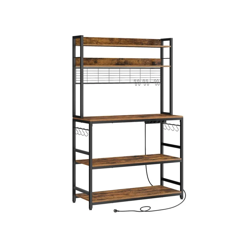 Best SONGMICS Étagères d’angle à 5 niveaux en acier argent et beige naturel