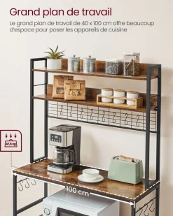 Best SONGMICS Étagères d’angle à 5 niveaux en acier argent et beige naturel