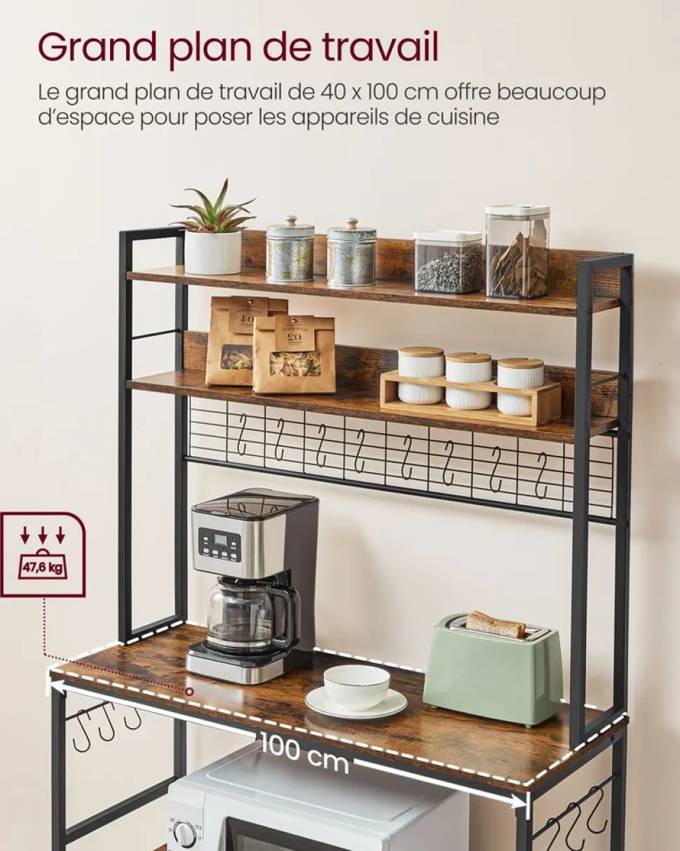 Best SONGMICS Étagères d’angle à 5 niveaux en acier argent et beige naturel