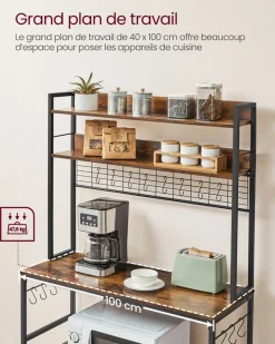 Best SONGMICS Étagères d’angle à 5 niveaux en acier argent et beige naturel