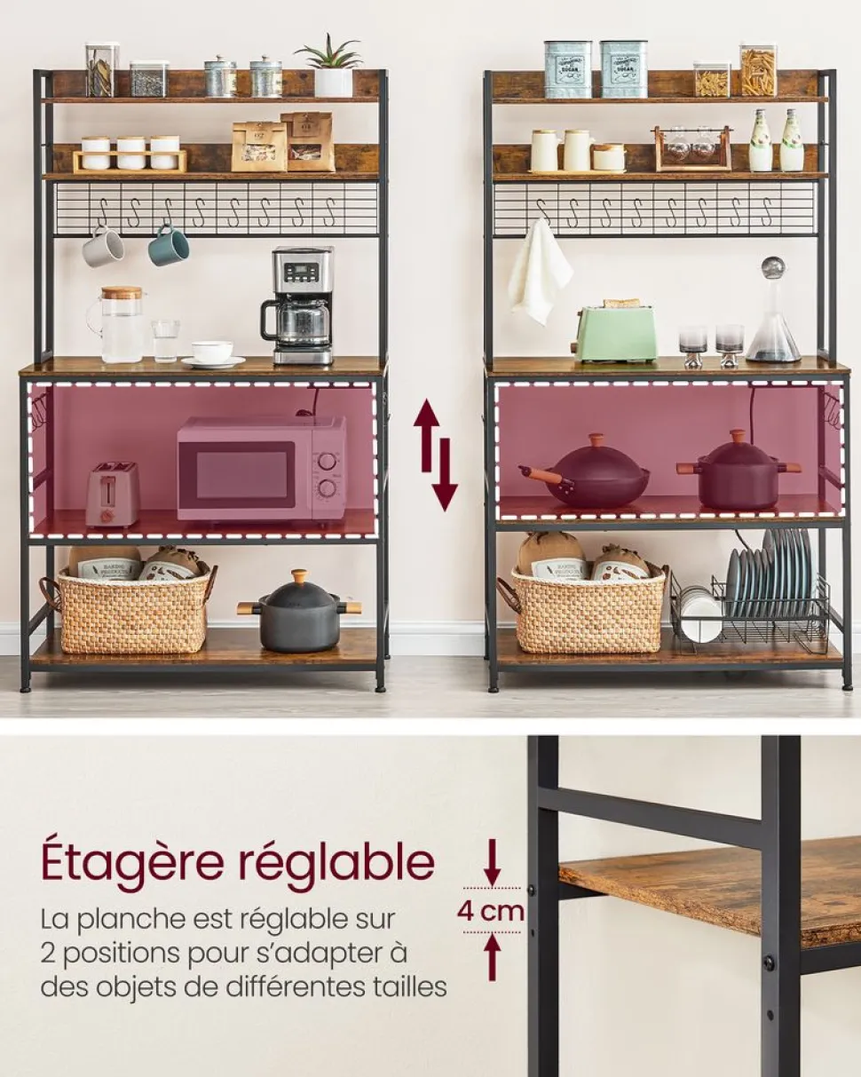 Best SONGMICS Étagères d’angle à 5 niveaux en acier argent et beige naturel