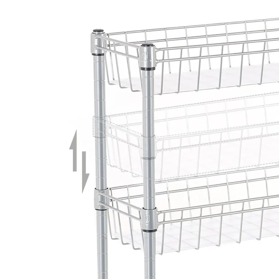 Shop SONGMICS Étagères fine 4 niveaux argenté