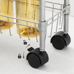 Shop SONGMICS Étagères fine 4 niveaux argenté