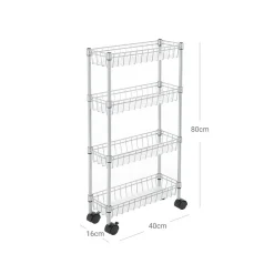 Shop SONGMICS Étagères fine 4 niveaux argenté