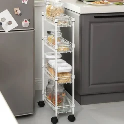 Shop SONGMICS Étagères fine 4 niveaux argenté