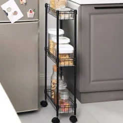 Clearance SONGMICS Étagères fine 3 niveaux noir