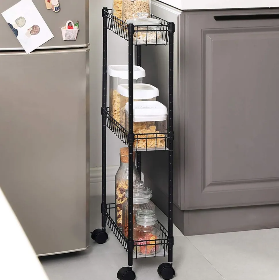 Clearance SONGMICS Étagères fine 3 niveaux noir