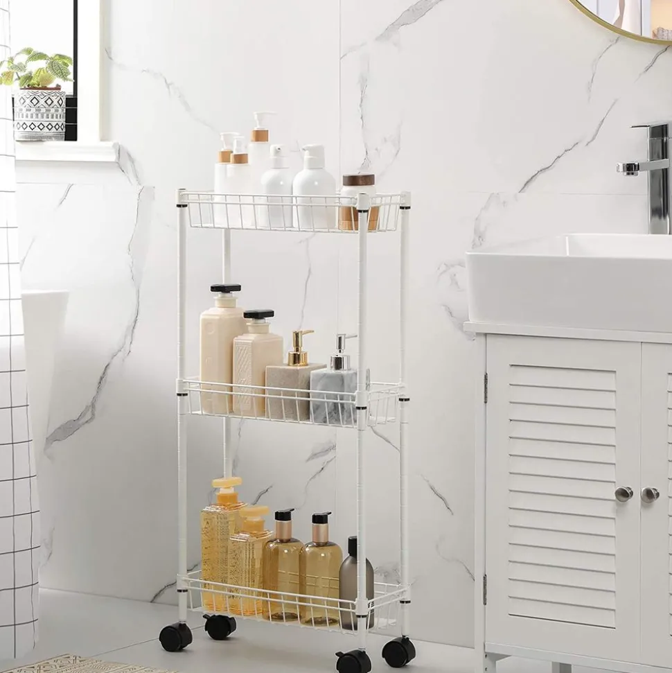 Clearance SONGMICS Étagères fine 3 niveaux noir