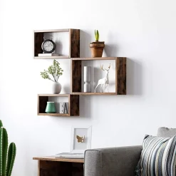 Store SONGMICS Étagères murales Marron Rustique