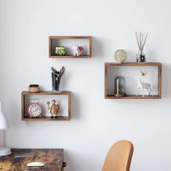 Store SONGMICS Étagères murales Marron Rustique