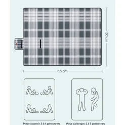 Best SONGMICS Tapis pique-nique vague Blanc