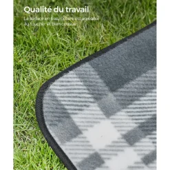 Best SONGMICS Tapis pique-nique vague Blanc