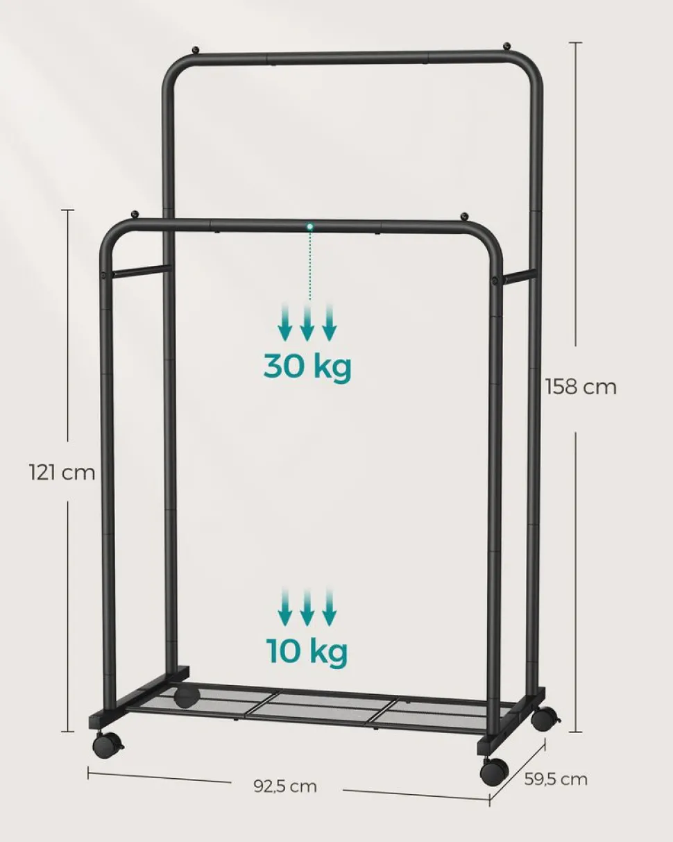 Best SONGMICS Étendoir à linge acier inoxydable hauteur 150 cm blanc et argent Noir