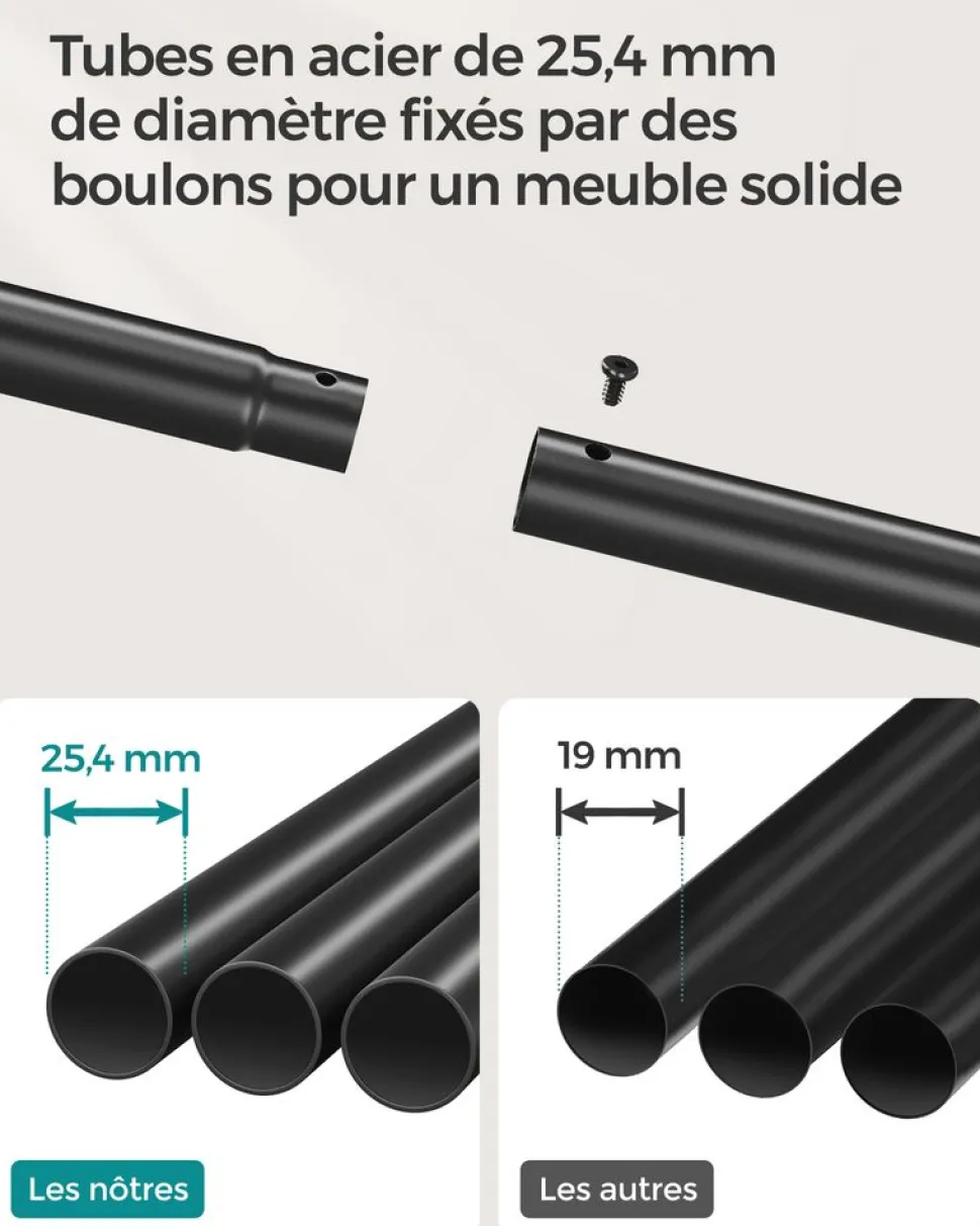 Best SONGMICS Étendoir à linge acier inoxydable hauteur 150 cm blanc et argent Noir