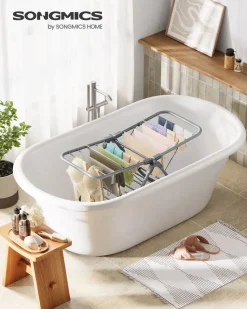 Clearance SONGMICS Étendoir à Linge Séchoir Pliable blanc