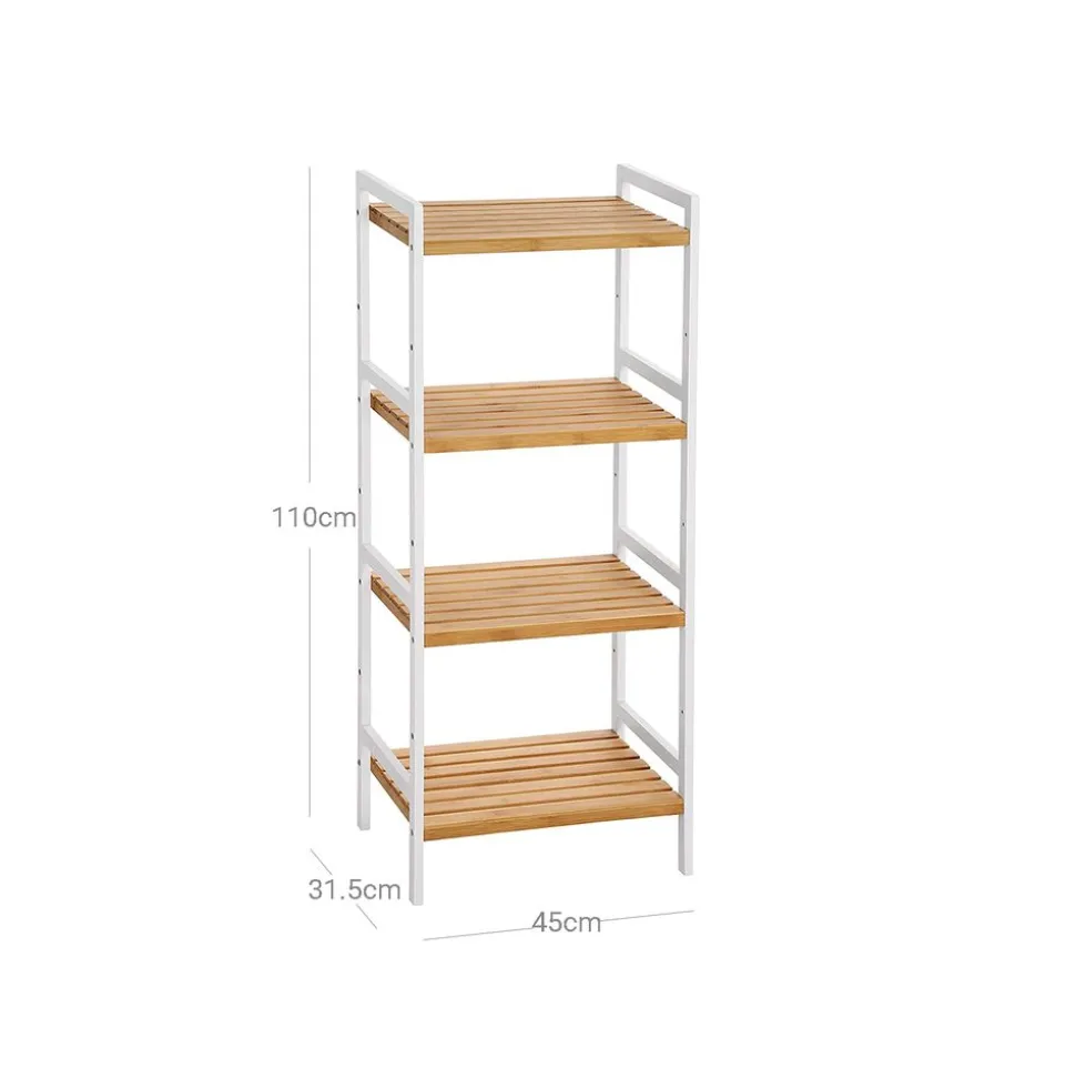 Fashion SONGMICS Tour 4 niveaux bambou Blanc