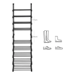 Outlet SONGMICS Tour chaussures 10 niveaux Noir