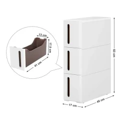 Outlet SONGMICS Tour de rangement sur roulettes Blanc