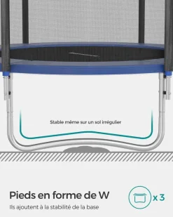 Clearance SONGMICS Trampoline Ø 427 cm noir bleu