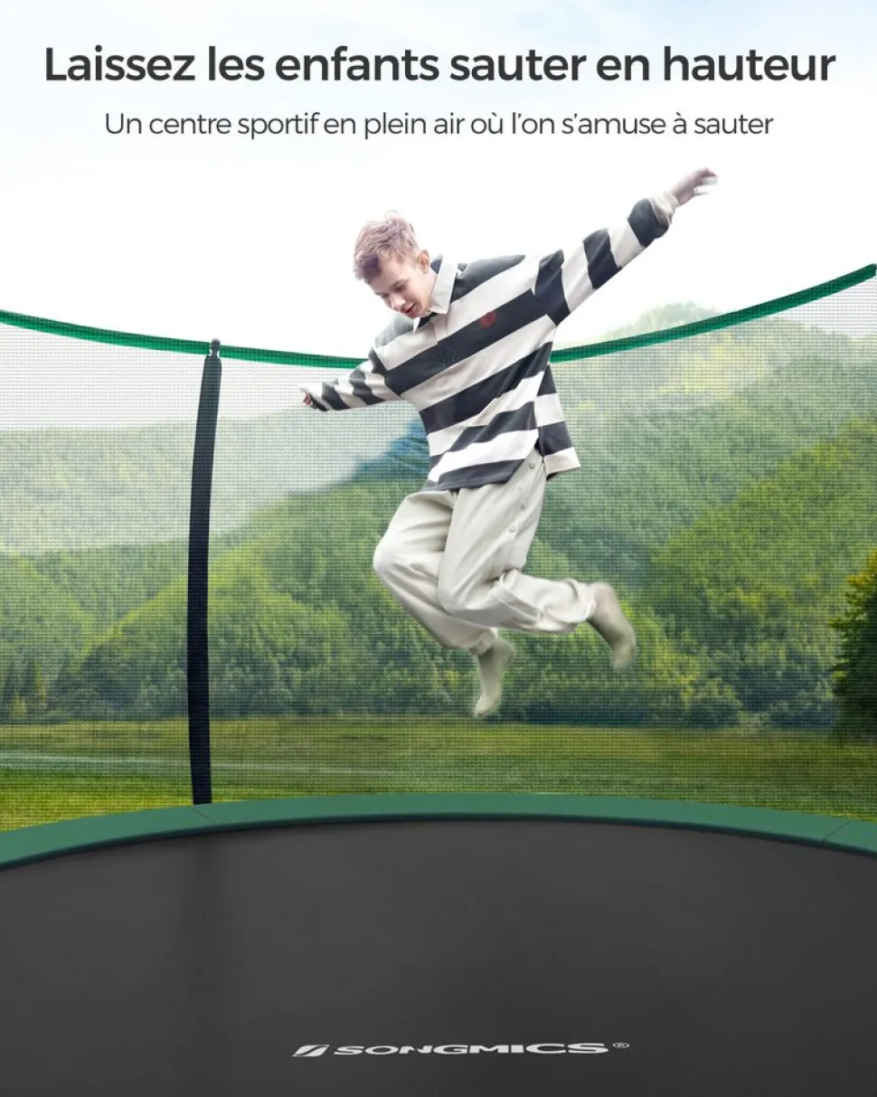 Discount SONGMICS Trampoline Ø 244 cm noir vert