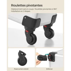 Fashion SONGMICS Trousse de voyage avec rangement miroir 22 x 12 x 12 cm noir d'encre