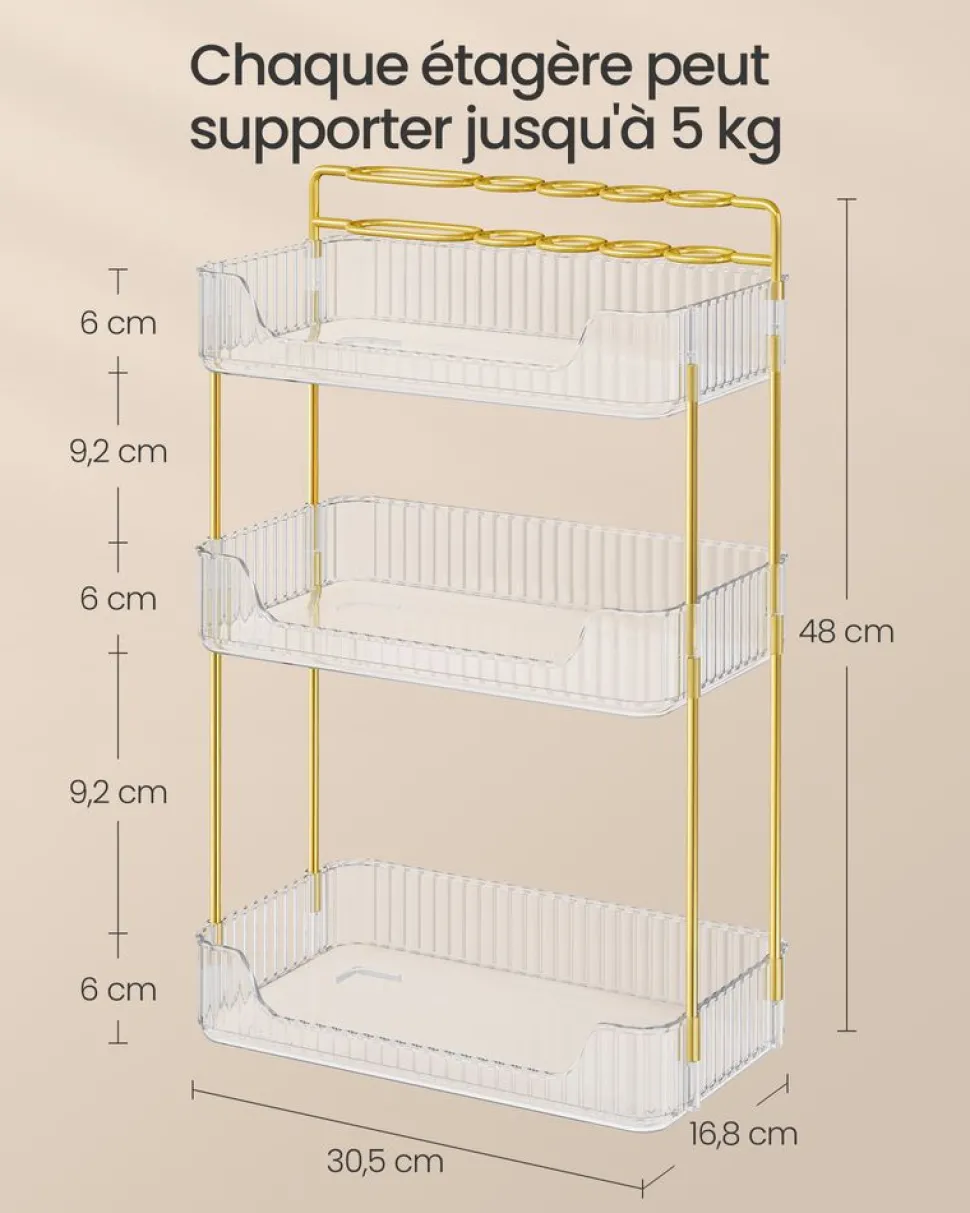 Hot SONGMICS Valise de maquillage 4-en-1 Argent